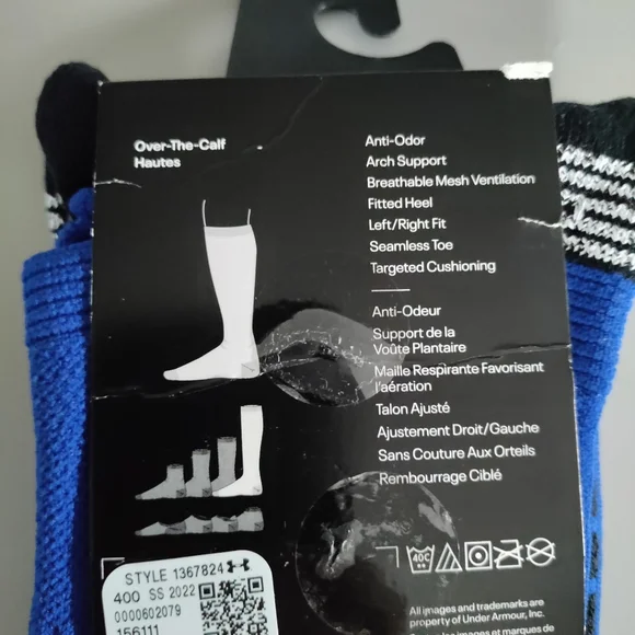 Under Armour OTC soccer Over the calf performance sport athletic sock blue Med - Picture 9 of 12